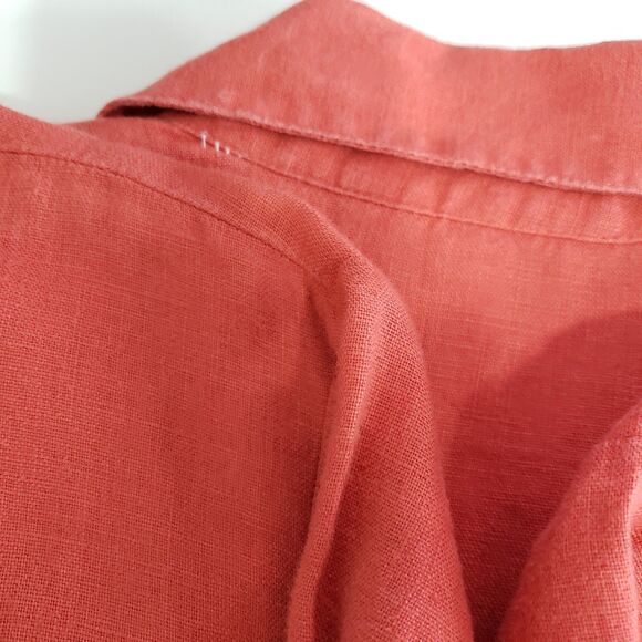 JM Collection Woman's 100% Linen Button Front Top, Size 14 - Picture 4 of 8